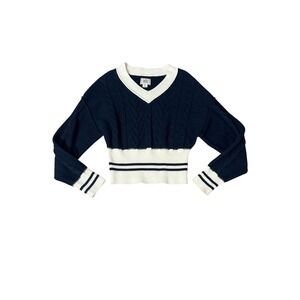 BDG Urban Outfitters Varsity V-Neck Cable Knit Clarice Sweater‎ Small